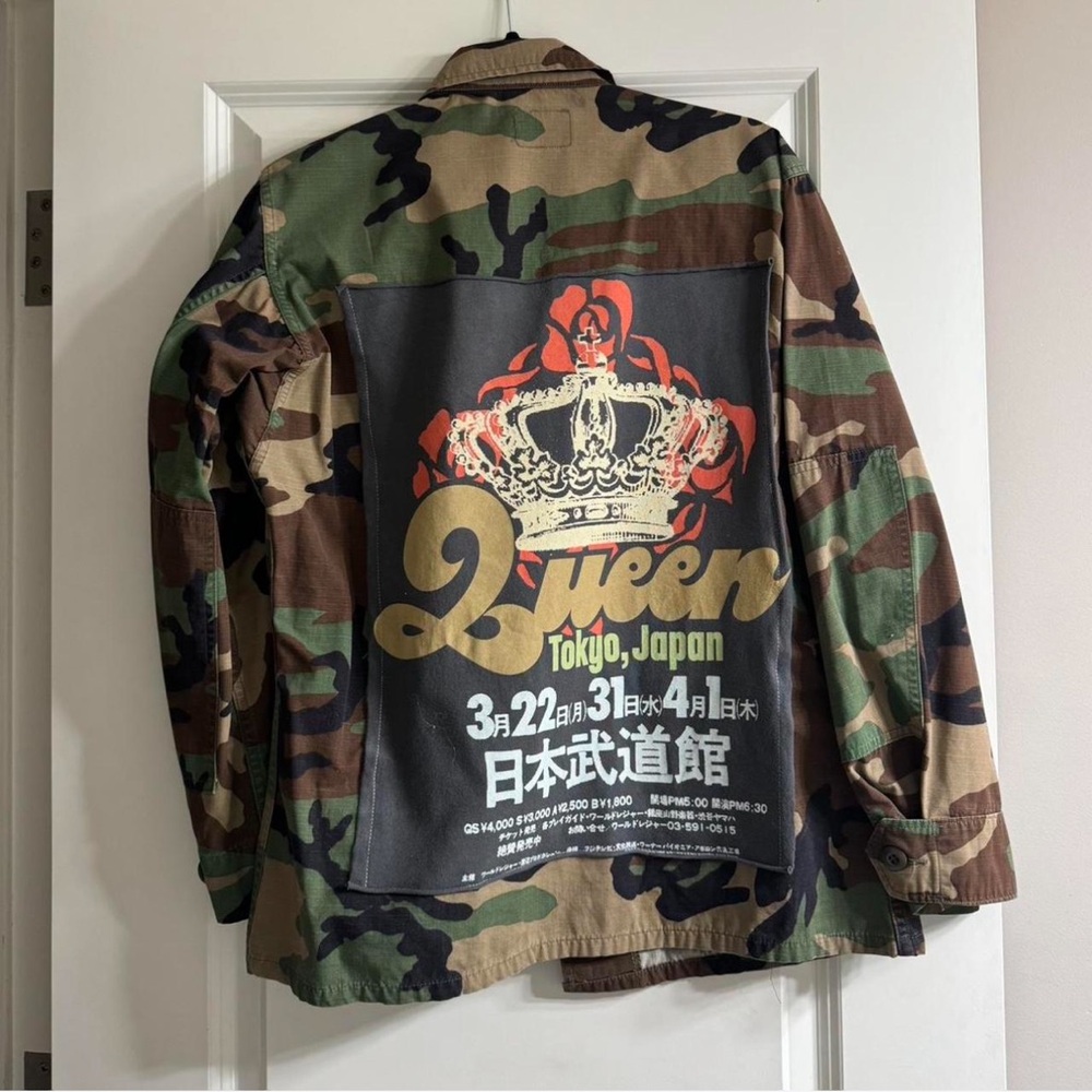 Camouflage Jacket with Graphic Back Panel